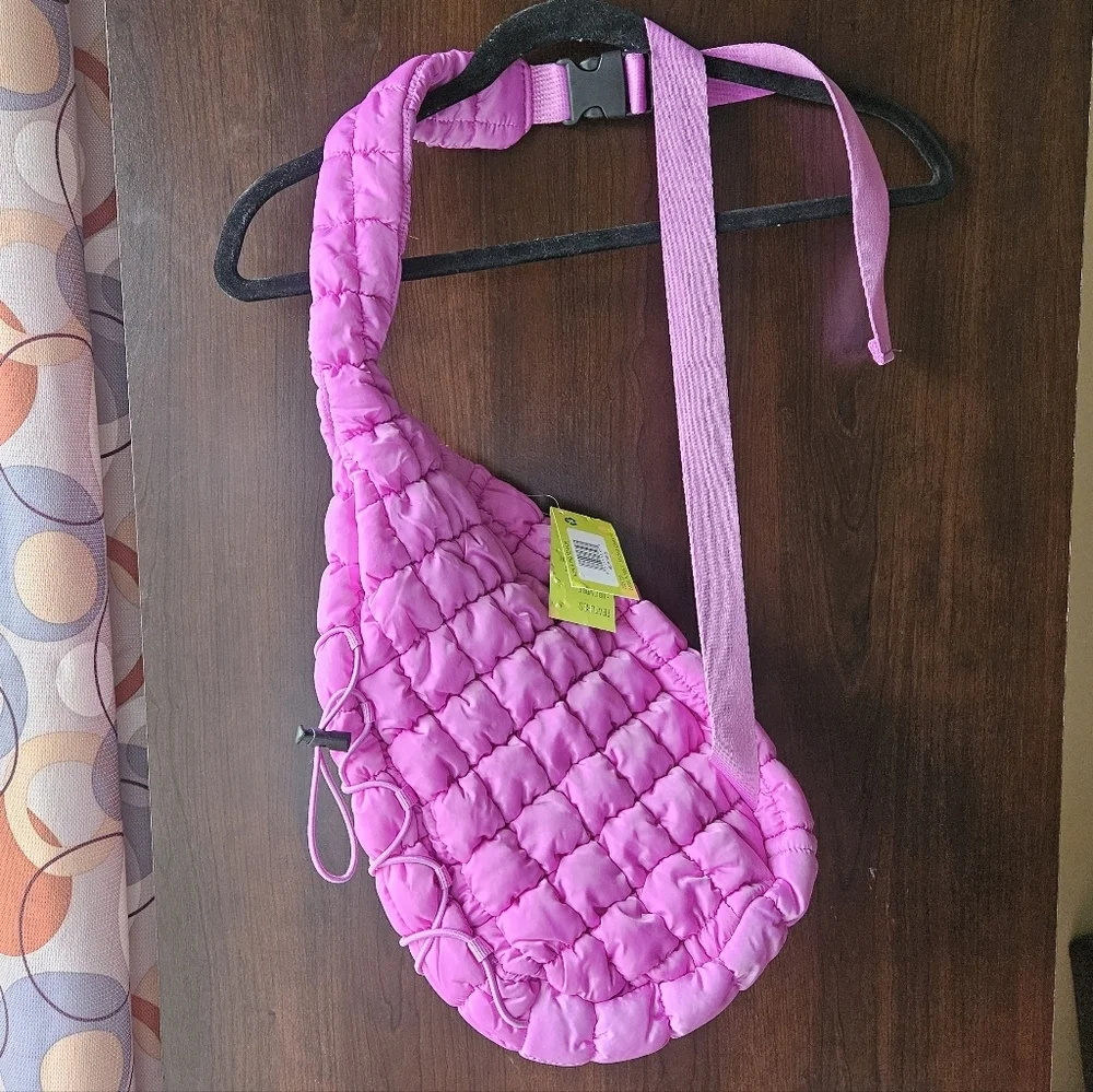 NWT Quilted Pickleball Pink Sling Bag